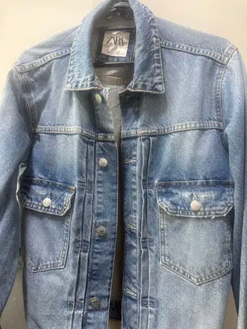 한국 스타일 ZARA 라이트 블루 데님 자켓