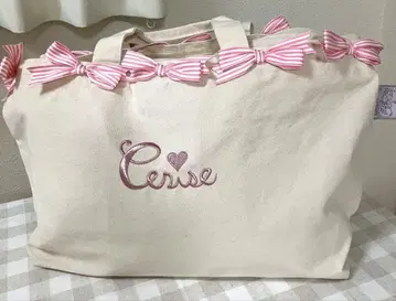 체리 리본 리본 토트백 보스턴 백 빅 사이즈 가방 완판템