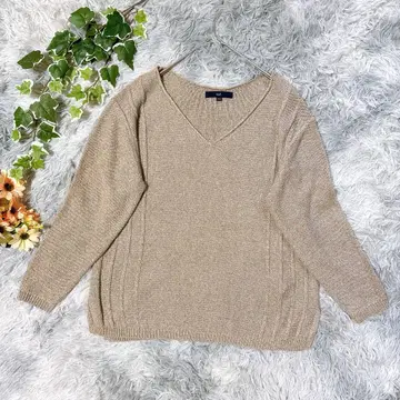 laf - 2S V넥 니트 S 사이즈 루즈핏 베이지