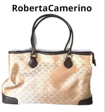 RobertaCamerino 백 베이지 합성 피혁 핸드백 로고