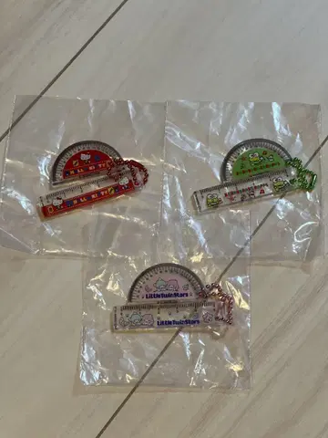 산리오 레트로 미니 눈금자 & 각도기 키링