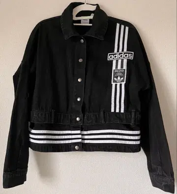 adidas 블랙 데님 자켓
