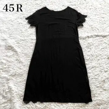 새상품급 45R 45rpm 자수 레이스 컷워크 원피스 블랙