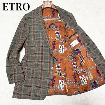 컨디션 최상 에트로 ETRO 테일러드 자켓 언라이닝 자켓 안감 올 패턴