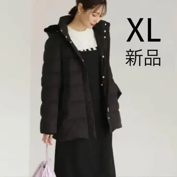 글로벌 워크 우츠쿠 실루엣 발수 다운 코트 블랙 XL
