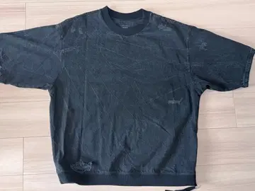 ZARA 데미지 가공 T셔츠 남성용 L 사이즈 블랙 T-shirt 자라