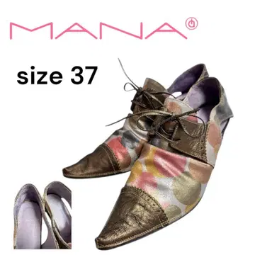 미사용! MANA 멀티 컬러 천연 가죽 펌프스 신발 size 37