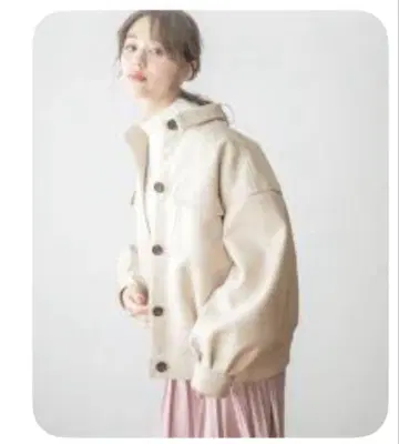 [ used ] 헤더 충전솜 CPO 코트 오트밀 프리 사이즈