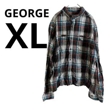 하나뿐인 GEORGE [XL] 체크 무늬 플란넬 셔츠 가을/겨울