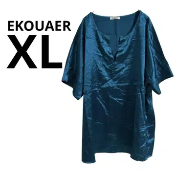 하나뿐인 EKOUAER [ XL ] 틸 새틴 반팔 셔츠
