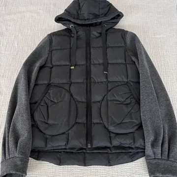 포르자 다운 자켓 블랙 x 차콜 이소재 콤비
