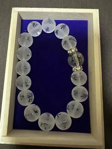 코아미 신사 팔찌 부적 용 수정 팔찌 12mm 중간 사이즈