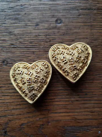 소니아 리키엘 빈티지 로고 패턴 하트 귀찌 레어