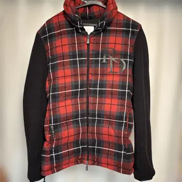 ROCK DUDE 풀 지퍼 자켓 빨검 체크