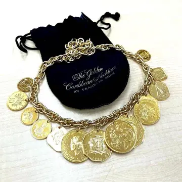 [ T ] 레어 The Franklin Mint 코인 디자인 목걸이 골드