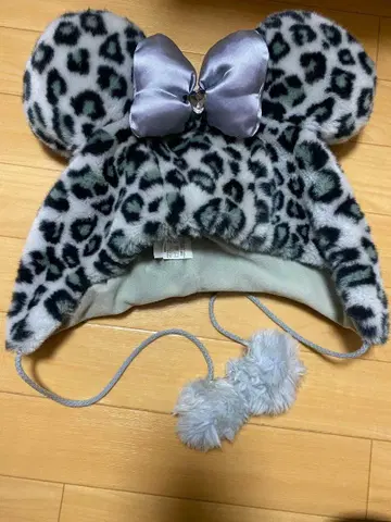 디즈니 미니 팬캡 레오파드 무늬 표범 무늬 그레이