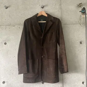 브라운 스웨이드 테일러드 자켓