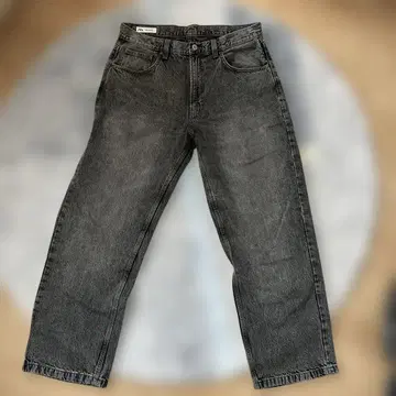 ZARA 그레이 데님 와이드 레그 팬츠 EUR42