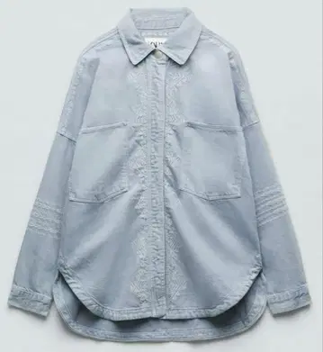 ZARA 자수 데님 자켓 M 오버 사이즈
