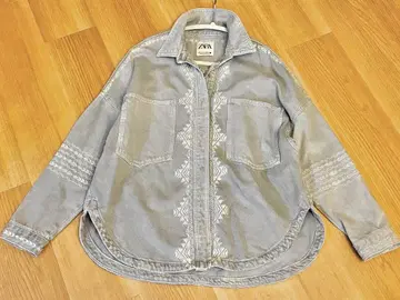 ZARA 자수 데님 자켓 M 오버 사이즈