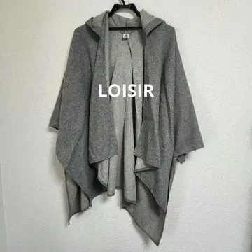 LOISIR 울 후드 부착 판초 망토 일본제 비기