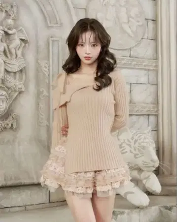 다리치 랜덤 프릴 니트 셋업 프리 사이즈