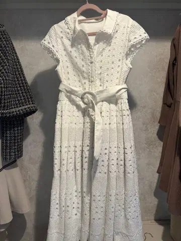 화이트 레이스 롱 원피스 F