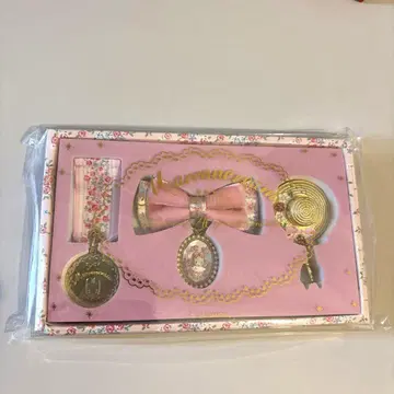 마론 크림 리본 브로치 세트