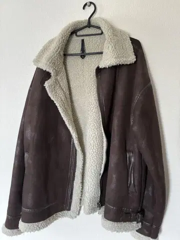 브라운 레더 쉘파 자켓 L 사이즈
