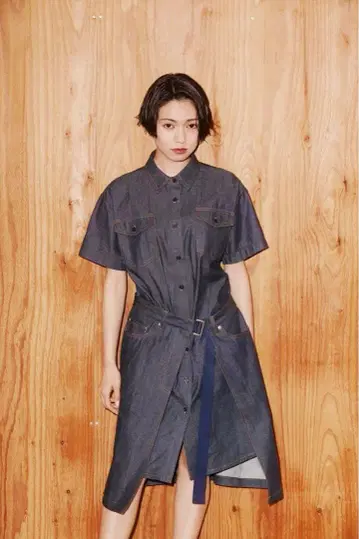 Sacai x APC 반팔 데님 원피스