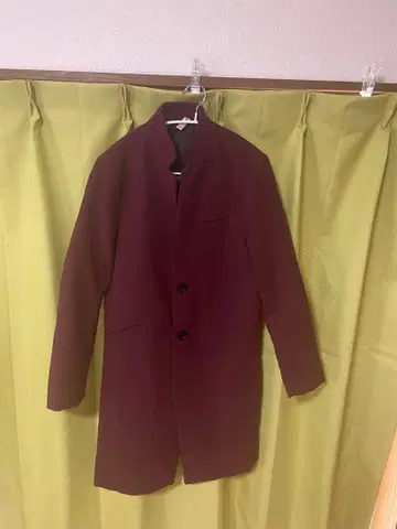 버건디 체스터 코트 오버코트