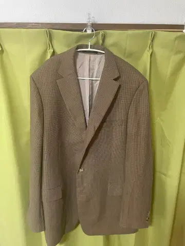브라운 체크 무늬 테일러드 자켓