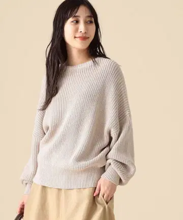 Demi-Luxe BEAMS 아제 편직 빅 풀오버 니트