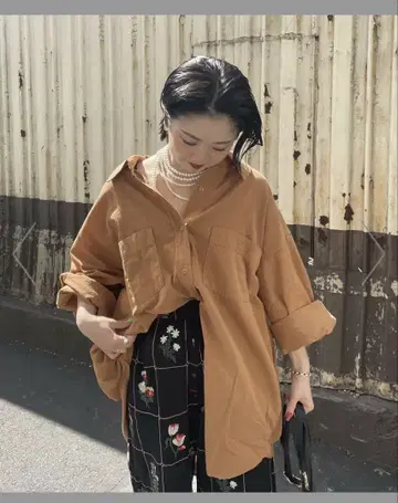 ROSE BUD BAMBOO COTTON BIG SHIRT 로즈버드
