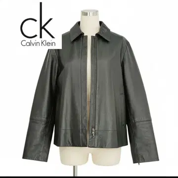 새상품급 캘빈클라인 싱글 라이더 천연 가죽 소 가죽 레더 재킷 L