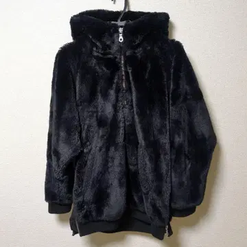 NO ID. 인조 모피 후디드 BLZ 블루종
