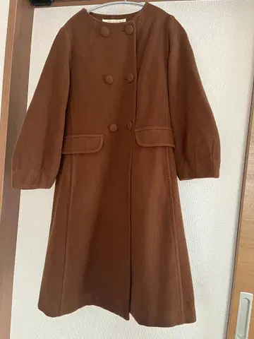 Dot and Stripes CHILD WOMAN 브라운 롱 코트