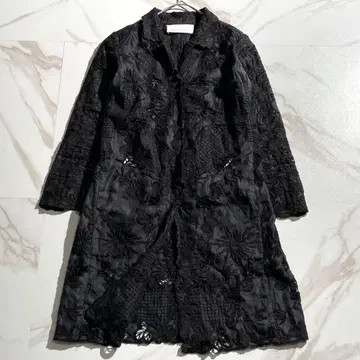 구하기 어려움 엘르만노 쉘비노 레이스 원단 체스터 코트 네이비