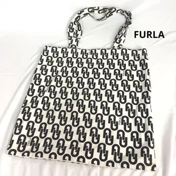 FURLA 훌라 로고 프린트 토트백 화이트