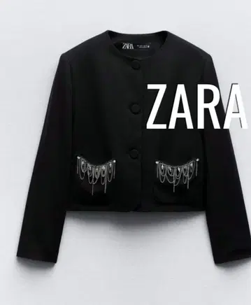 ZARA 비쥬 숏 기장 자켓 블랙