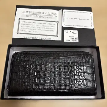 크로커다일 패턴 천연 가죽 블랙 가죽 장지갑