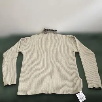 FREAK'S STORE 베이지 리브 니트 하이넥 M 사이즈