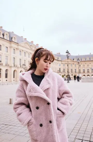 herlipto Fleur Shearling Boa Coat