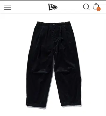 NEW ERA 오버사이즈 코듀로이 이지 팬츠 블랙