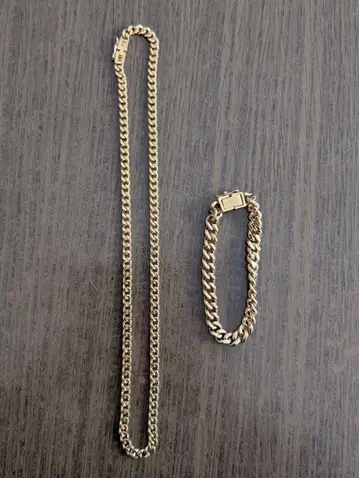 SLEEK 체인 디자인 목걸이 팔찌 세트