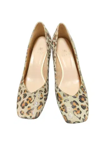 미사용 새상품 EIZO 일본제 레오파드 무늬 송치 가을 코디 펌프스 23