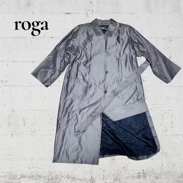 [ roga ] 레나운 룩 실크 100 롱 코트 고급 광택 벨트 끈 포함