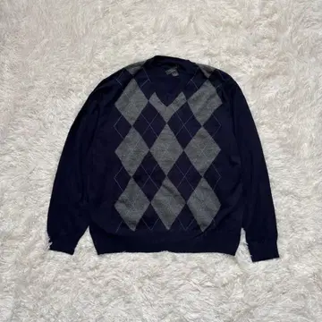 [ 디자인 니트 ] 아가일 무늬 네이비 그레이 해외 구제 의류