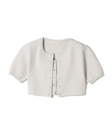 AMOMENTO 크롭 버튼 가디건 세트 라이트 그레이