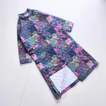 USA제 빈티지 퀼트 코트 M 꽃무늬